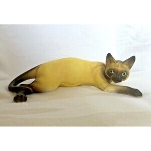 SOLD - NOT FOR SALE - Vintage LEGO (Japan) Siamese Cat Bisque Porcelain Figurine